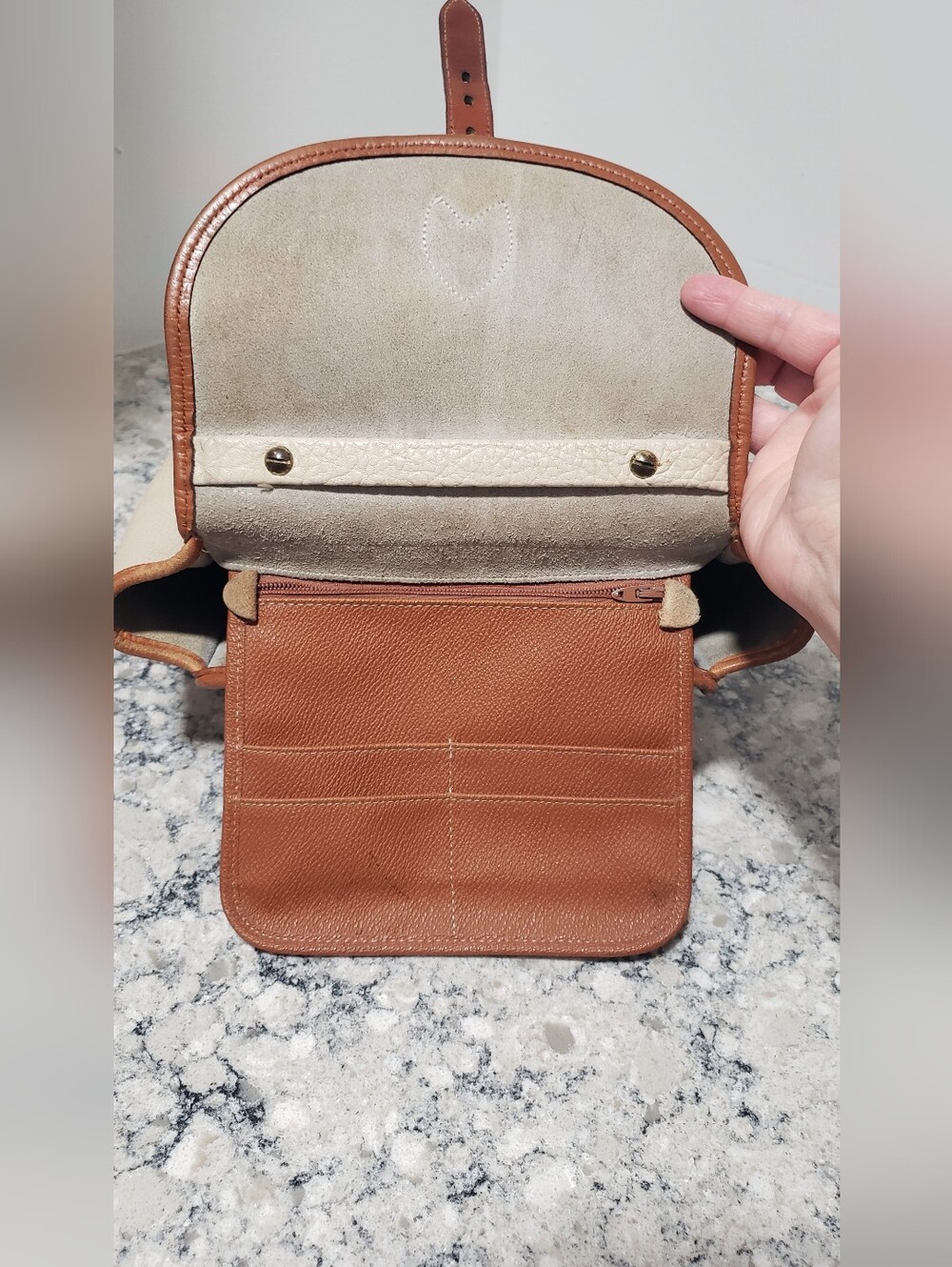 Vintage 1990s Dooney & Bourke Small All-Weather Leather Carpet Bag - Picture 10 of 16